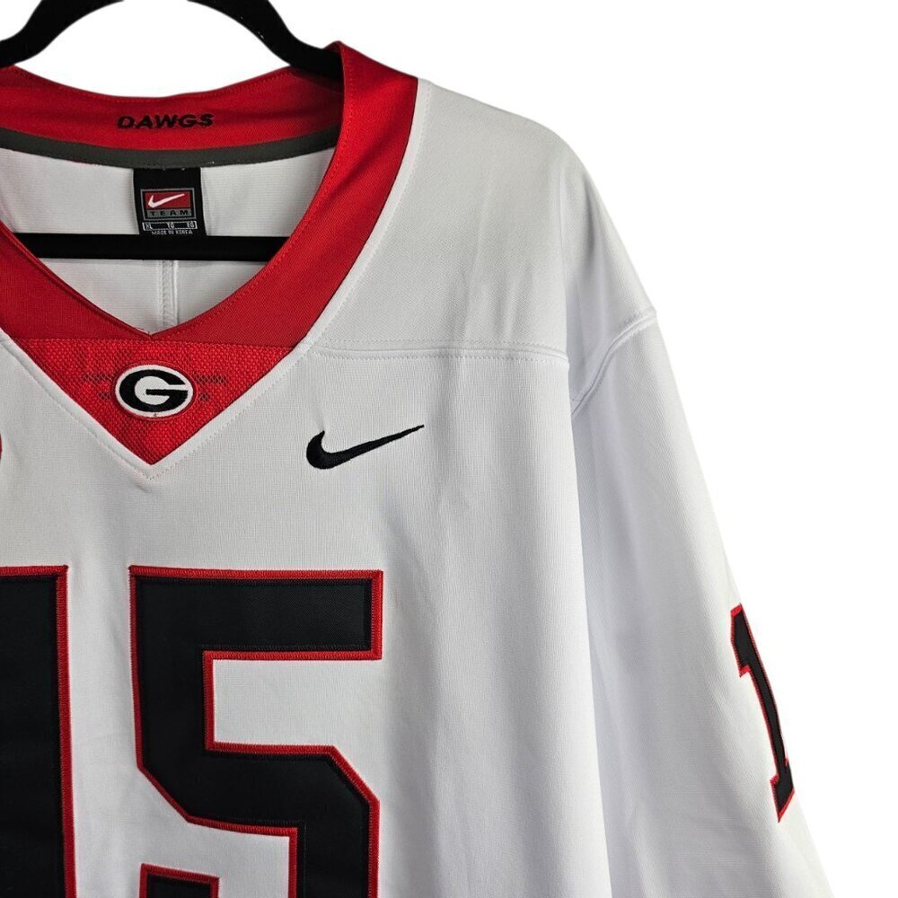 Stitched #15 Carson Beck Georgia Bulldogs College Nike White Football Jersey New - Picture 3 of 14